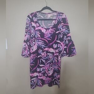 Lilly Pulitzer Size Small Floral Print Dress Puff Sleeves